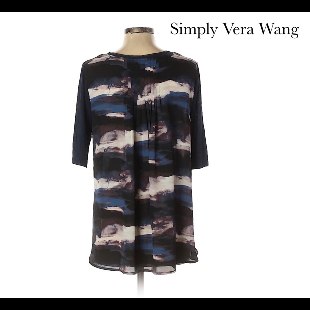 Simply Vera V. Wang black abstract print blouse